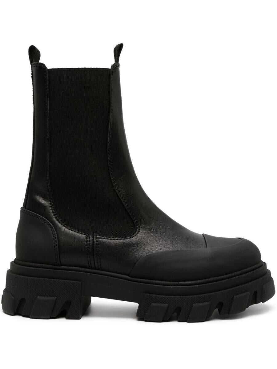 Ganni GANNI Chelsea mid leather boots BLACK