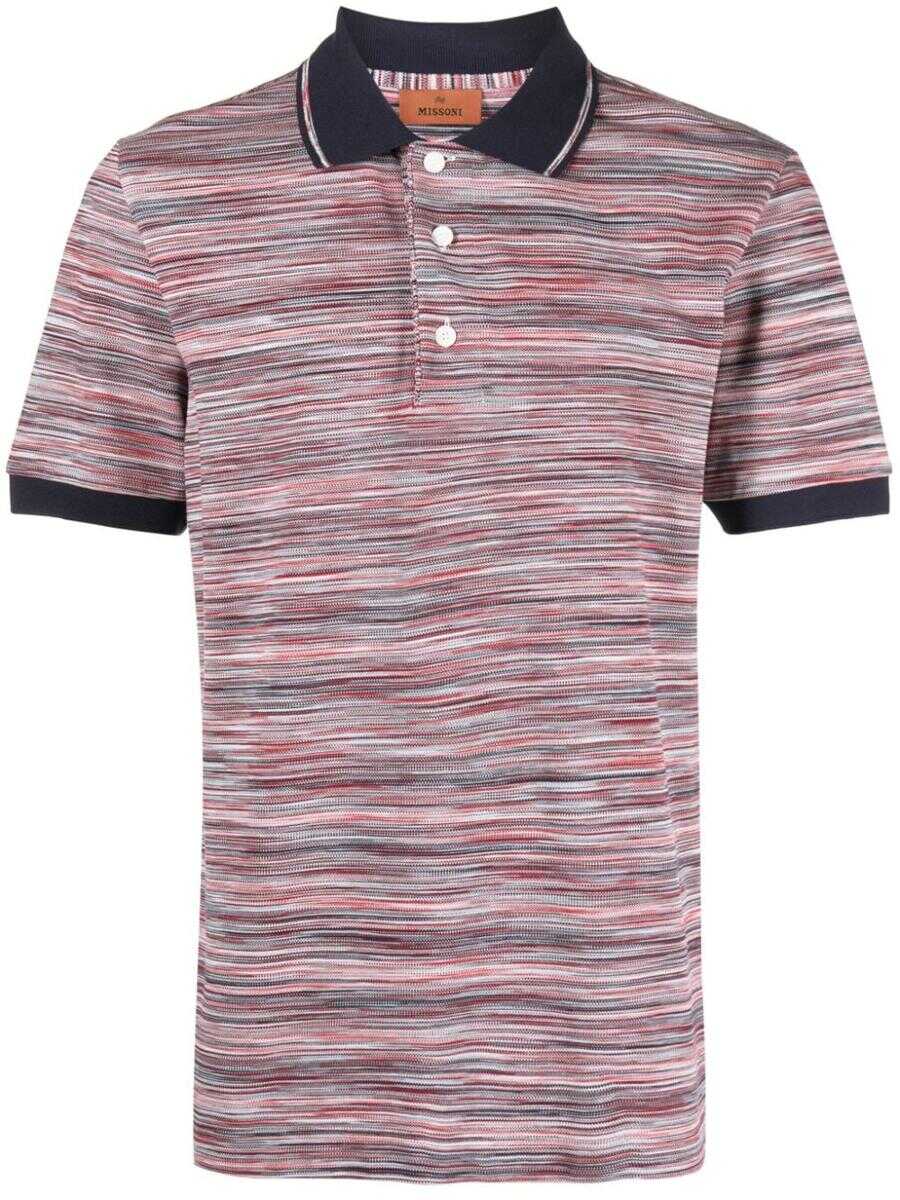 MISSONI BEACHWEAR MISSONI Tie-dye print cotton polo shirt RED