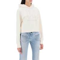Bluze de trening Cropped Hoodie With Monogram Embroidery Femei