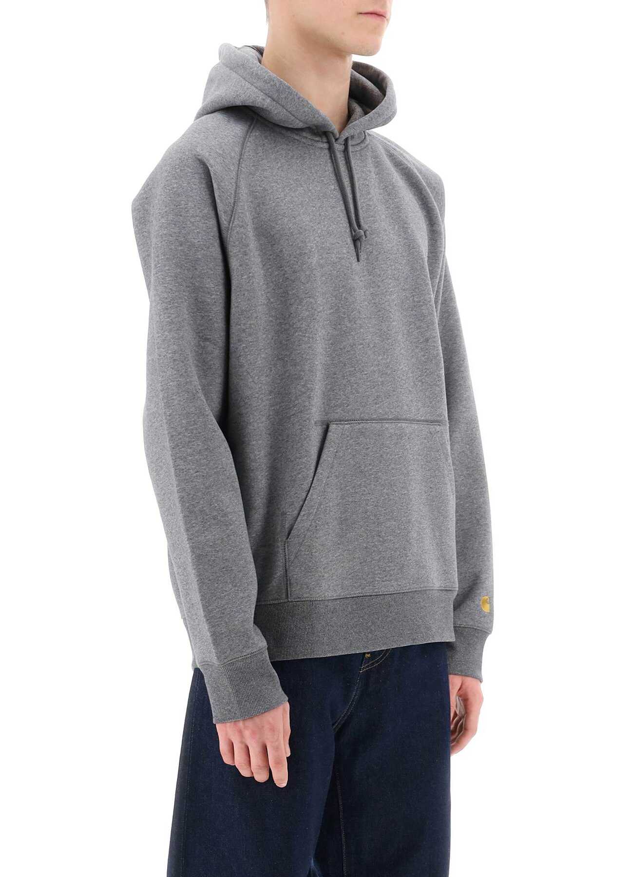 CARHARTT WIP Chase Hoodie DARK GREY HEATHER GOLD