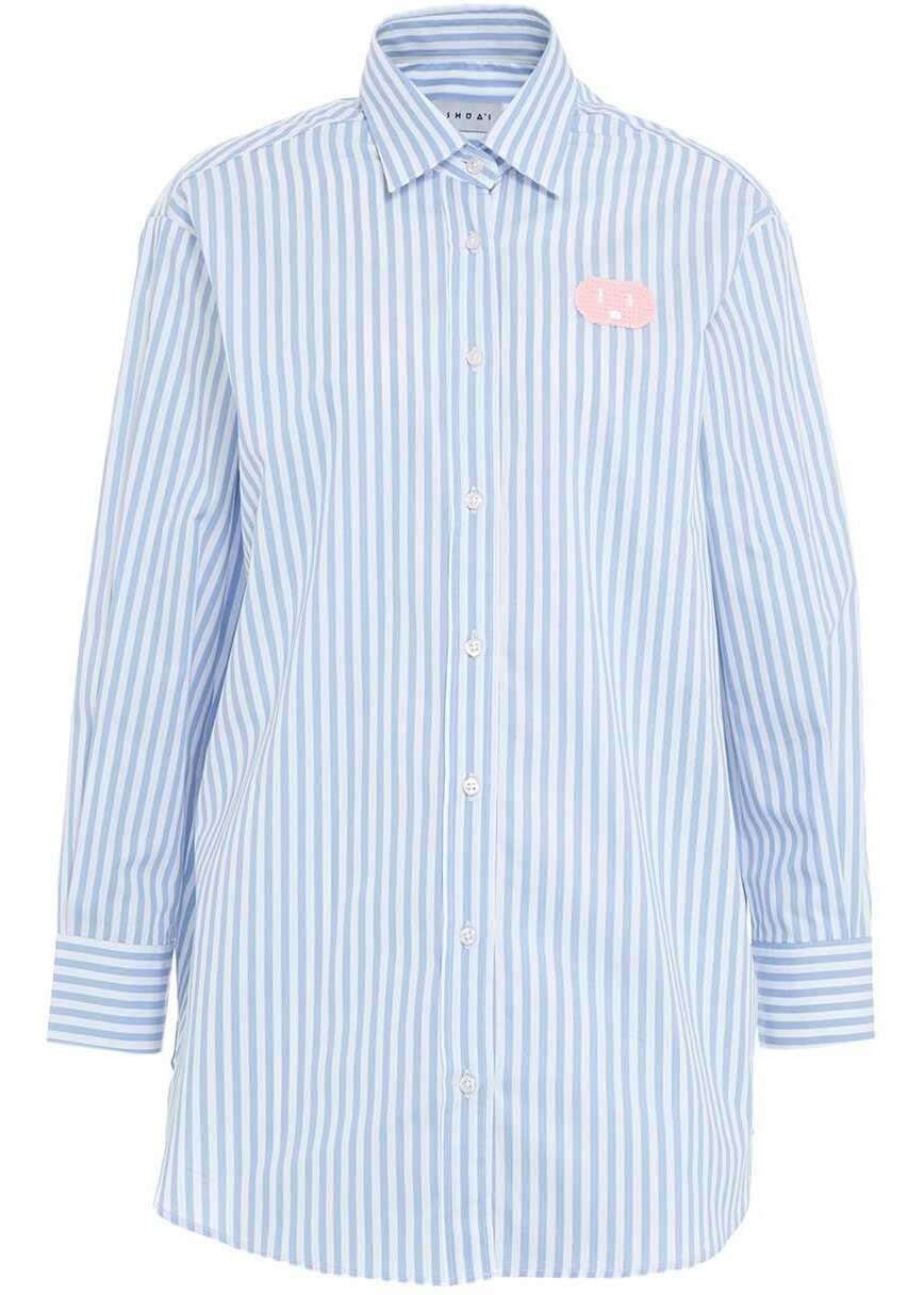 JOSHUAS Shirt with contrasting stripe Blue