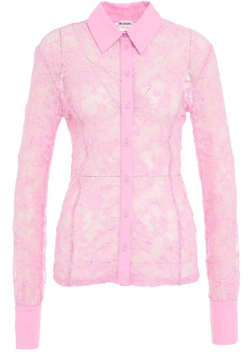Blugirl Lace blouse with pendant Pink