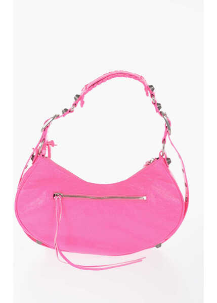 Genti de umar Balenciaga Crakled Effect Fluo Leather Le Cagole Shoulder Bag With Meta Pink Femei (BM 12376869) 3