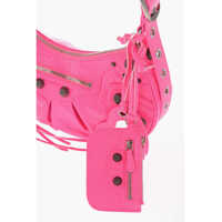 Genti de umar Balenciaga Dama - Genti de umar Balenciaga Crakled Effect Fluo Leather Le Cagole Shoulder Bag With Meta Pink Femei (BM 12376869) - B-mall.ro