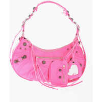 Genti de umar Crakled Effect Fluo Leather Le Cagole Shoulder Bag With Meta Femei