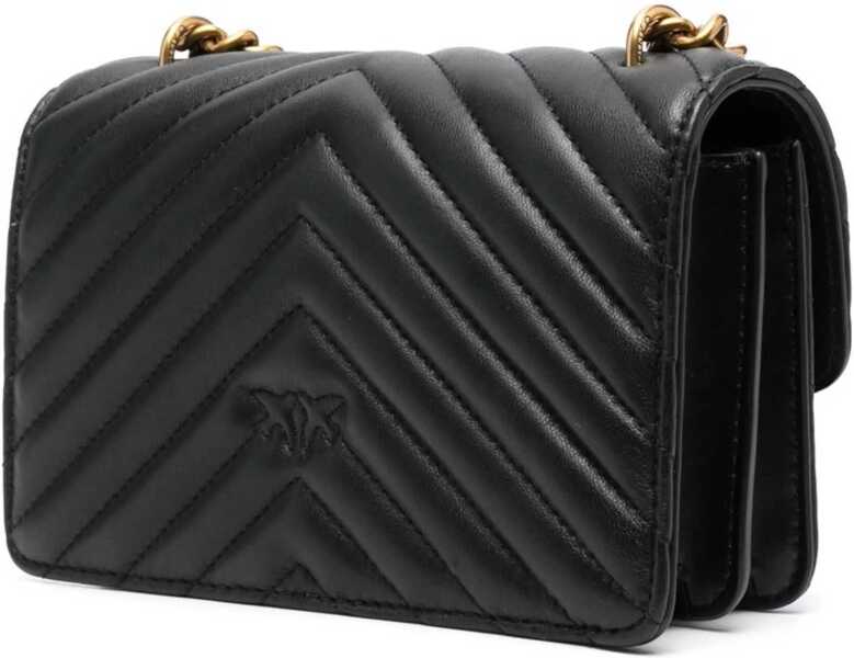 Genti de umar Pinko Mini Love Shoulder Bag NERO-ANTIQUE GOLD Femei (BM 12377016) 3