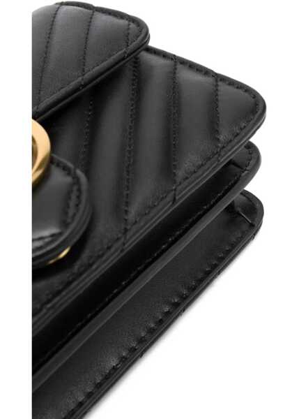 Genti de umar Pinko Mini Love Shoulder Bag NERO-ANTIQUE GOLD Femei (BM 12377016) 4