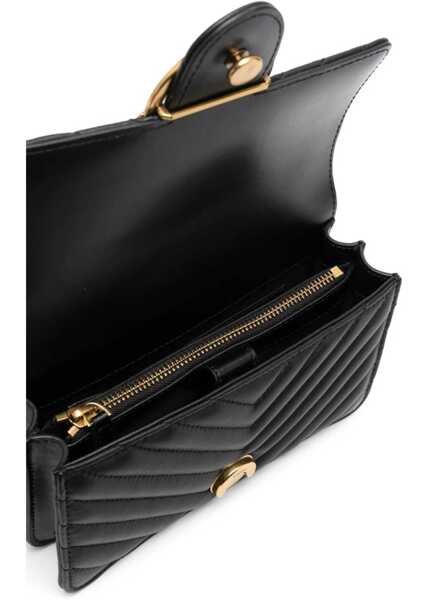 Genti de umar Pinko Mini Love Shoulder Bag NERO-ANTIQUE GOLD Femei (BM 12377016) 5