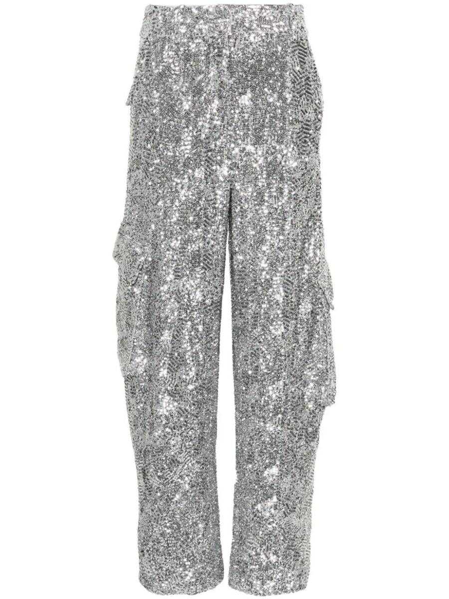ROTATE Birger Christensen ROTATE SEQUINS CARGO PANTS CLOTHING GREY