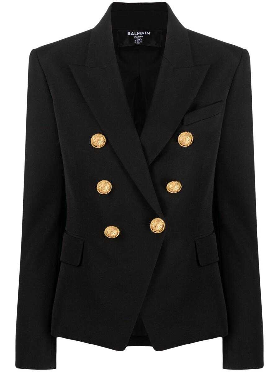 Balmain BALMAIN Double-breasted wool blazer BLACK