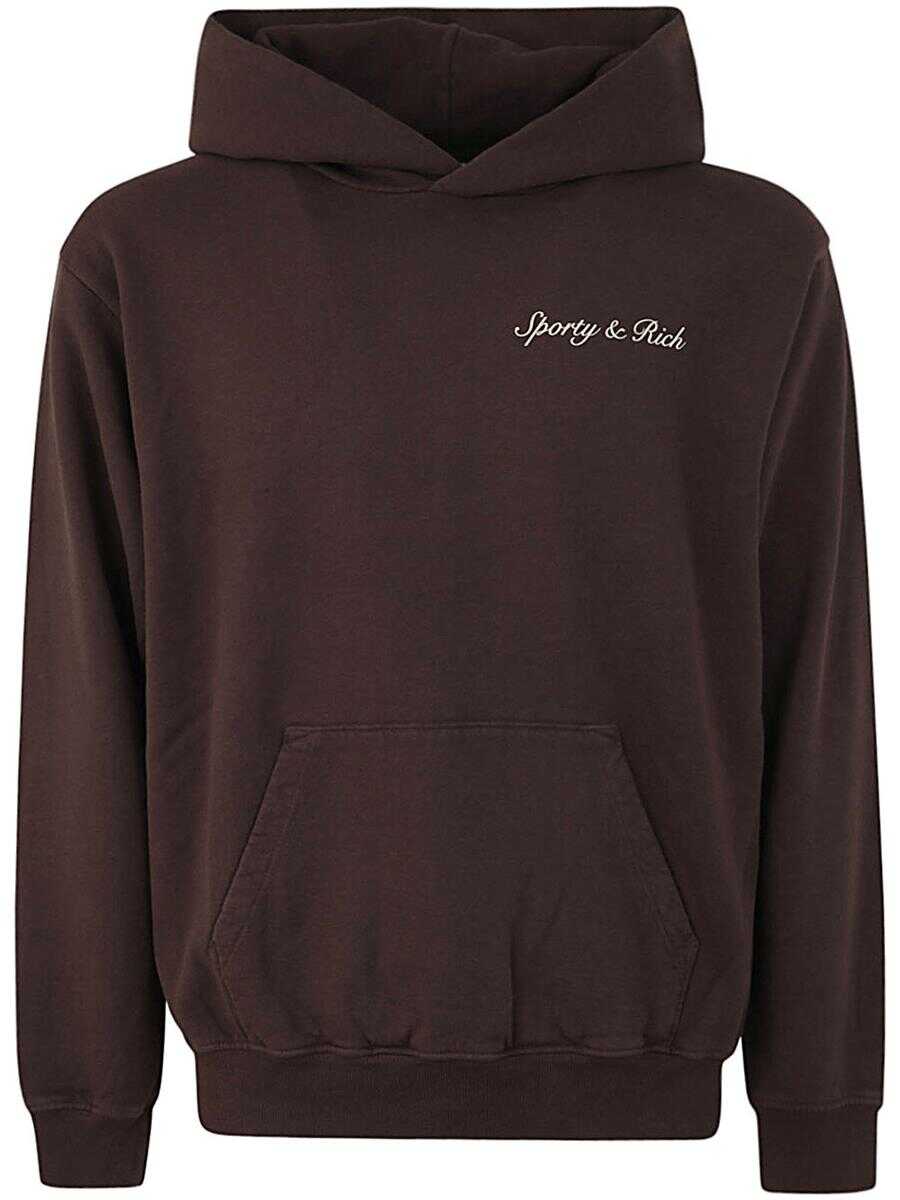 SPORTY & RICH SPORTY & RICH SYRACUSE HOODIE CLOTHING BROWN