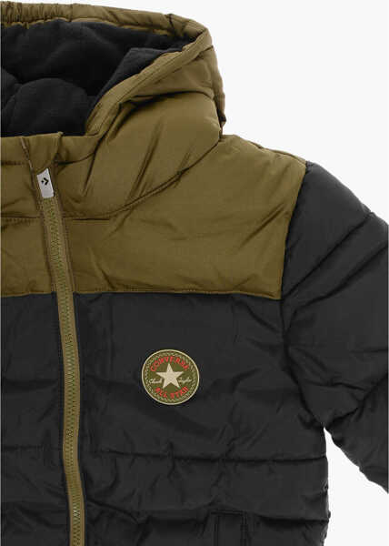 Jachete Converse All Star Chuck Taylor Color Block Padded Jacket With Fleeced Black Baieti (BM 12382764) 2