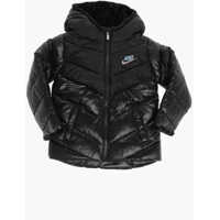 Jachete Solid Color Padded Jacket With Faux Fur Inside The Hood Baieti