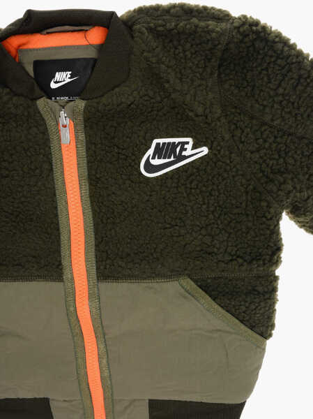 Bomber jacket Nike Sherpa Bomber With Contrast Zip-Closure Green Baieti (BM 12382782) 2