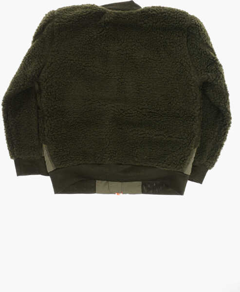 Bomber jacket Nike Sherpa Bomber With Contrast Zip-Closure Green Baieti (BM 12382782) 3