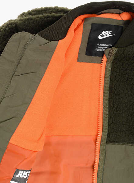 Bomber jacket Nike Sherpa Bomber With Contrast Zip-Closure Green Baieti (BM 12382782) 4