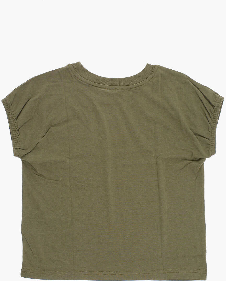 Tricouri Converse Crew-Neck Relaxed Boxy T-Shirt With Breast Pocket And Flower Green Baieti (BM 12382827) 3