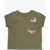 Converse Crew-Neck Relaxed Boxy T-Shirt With Breast Pocket And Flower Green