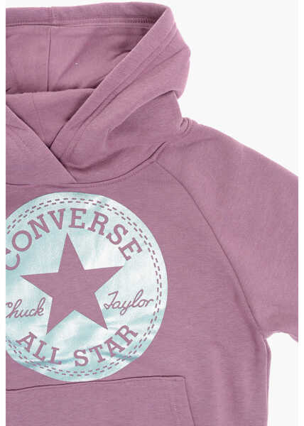 Bluze de trening Converse All Star Chuck Taylor Fleeced-Cotton Blend Hoodie With Maxi Violet Baieti (BM 12382872) 2