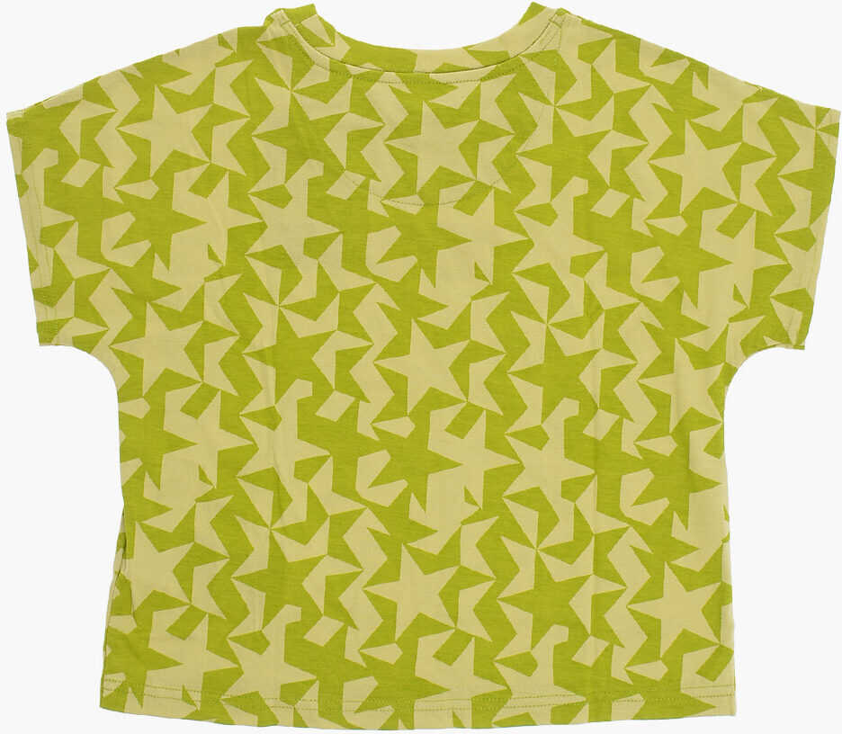 Tricouri Converse All-Over Stars Printed Relaxed Dolman Boxy Crew-Neck T-Shirt Green Baieti (BM 12382875) 3