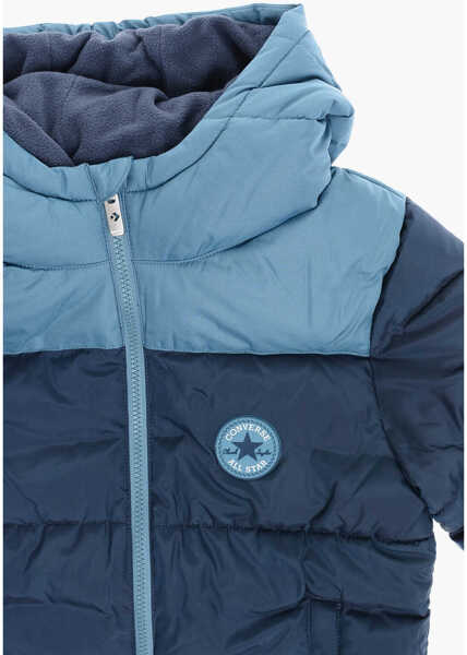 Jachete Converse All Star Chuck Taylor Padded Jacket With Hood And Fleeced Li Blue Baieti (BM 12382881) 2