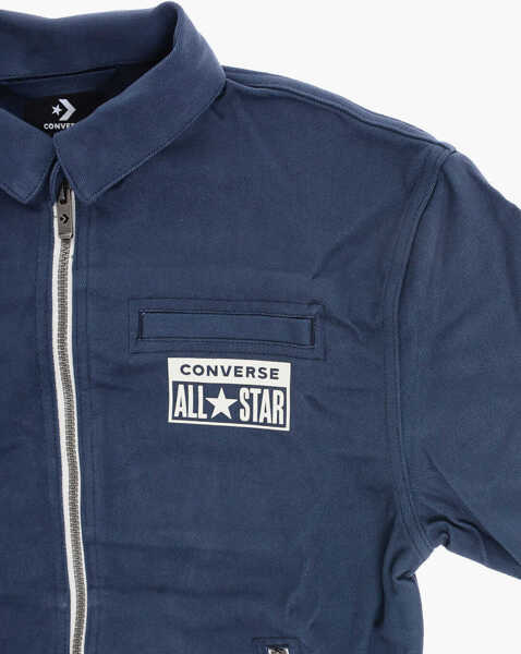 Jachete Converse All Star Cotton Twill Lifestyle Overhirt With Breast Pocket Blue Baieti (BM 12382884) 2