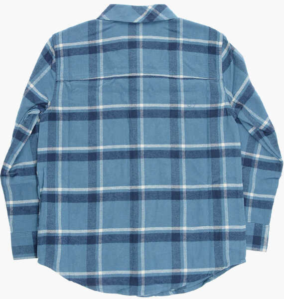 Camasi Converse All Star Plaid Check Flannel Lifestyle Overshirt Blue Baieti (BM 12382887) 3