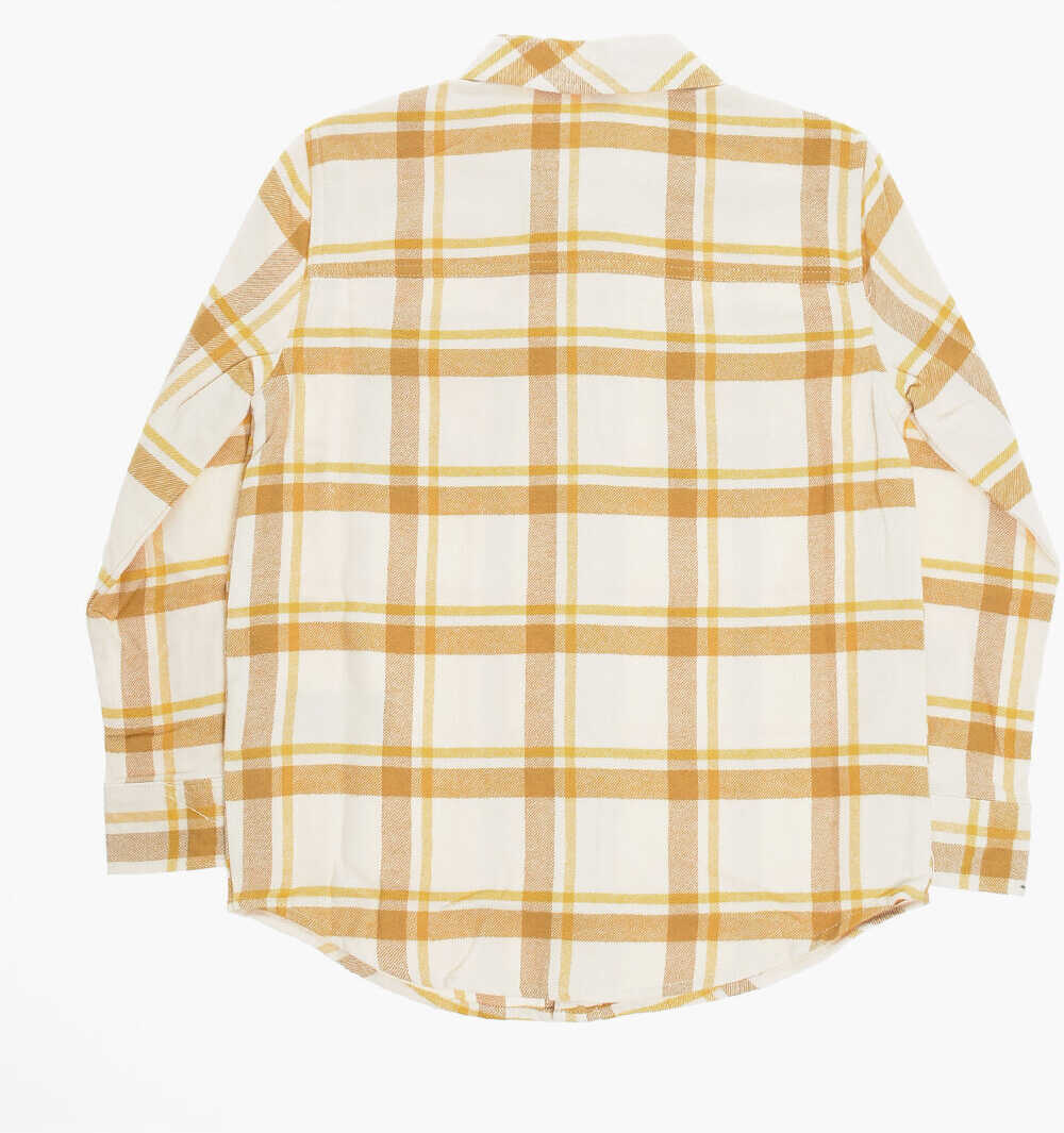 Jachete Converse All Star Plaid Check Flannel Lifestyle Overshirt Beige Baieti (BM 12382890) 3