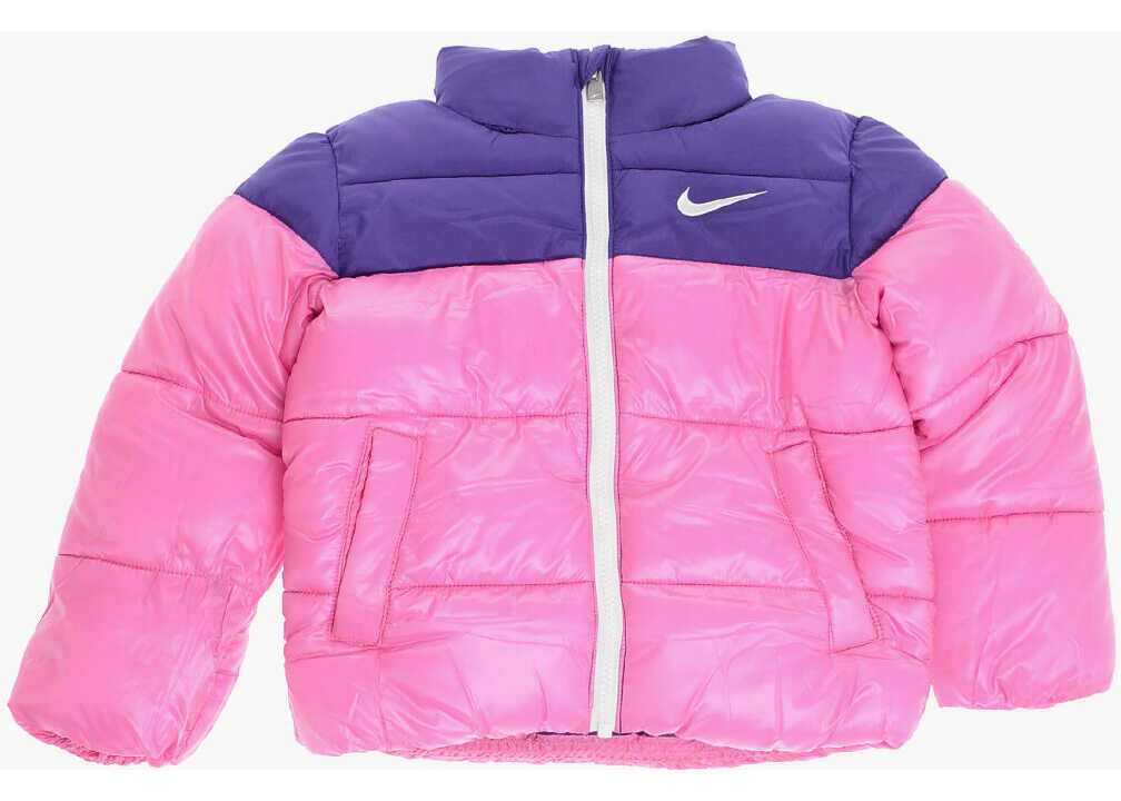 Nike Color Block Padded Jacket With Fleeced Inner Pink