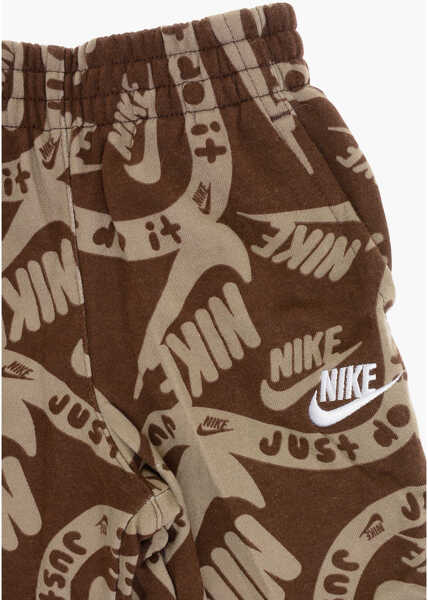 Pantaloni de trening Nike All-Over Logo Printed Two-Tone Club Joggers Brown Baieti (BM 12382902) 2