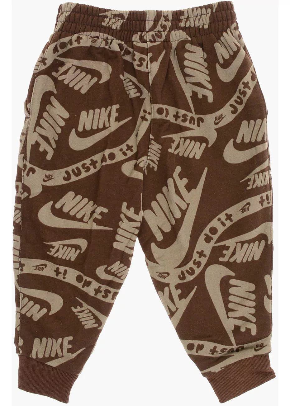 Pantaloni de trening Nike All-Over Logo Printed Two-Tone Club Joggers Brown Baieti (BM 12382902) 3