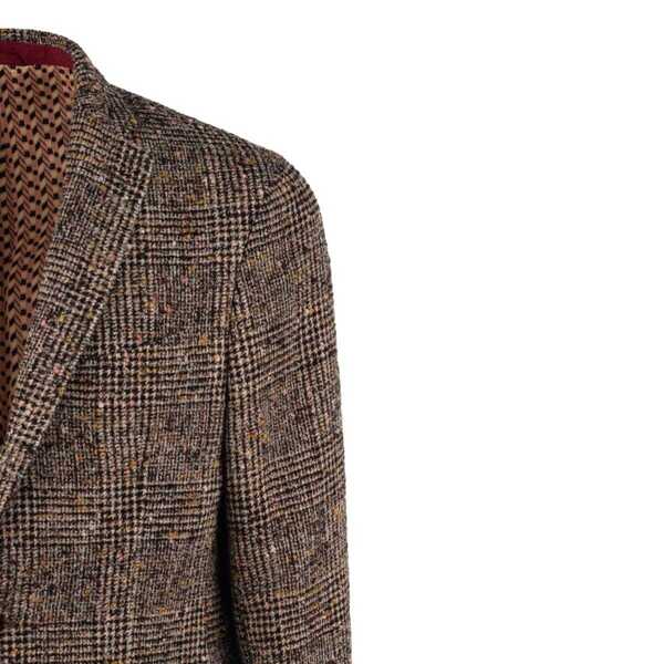 Geci ETRO Etro Wool Jacket With Check Workmanship BROWN Barbati (BM 12383067) 3