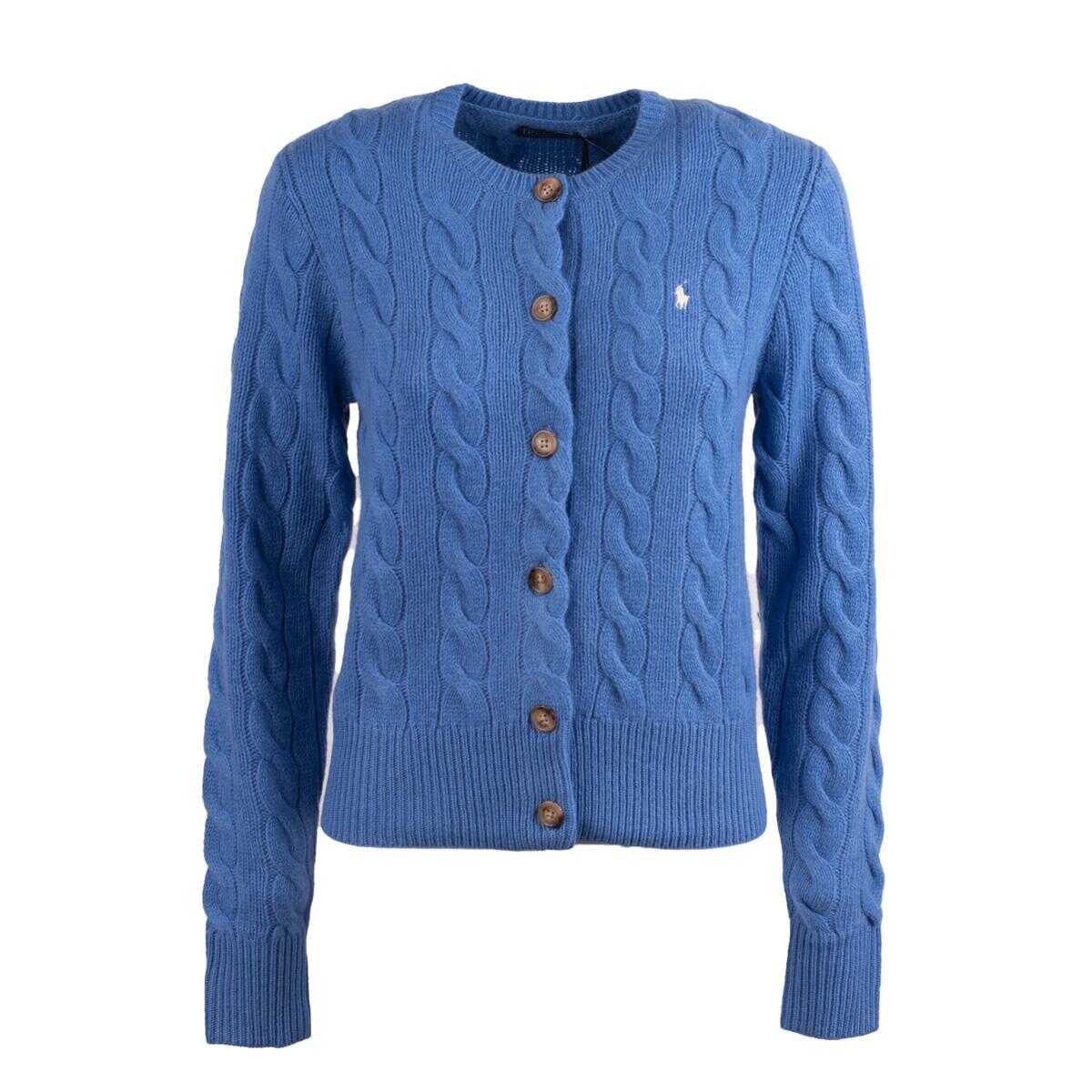 Ralph Lauren RALPH LAUREN Bluette wool and cashmere cable-knit cardigan BLUE