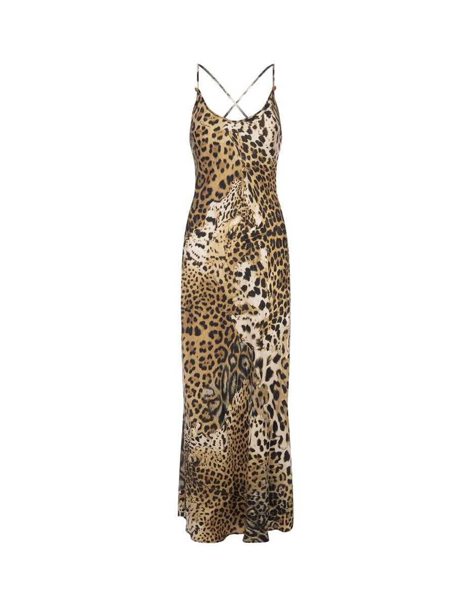 Roberto Cavalli ROBERTO CAVALLI Lingerie Dress With Leopard Print BROWN