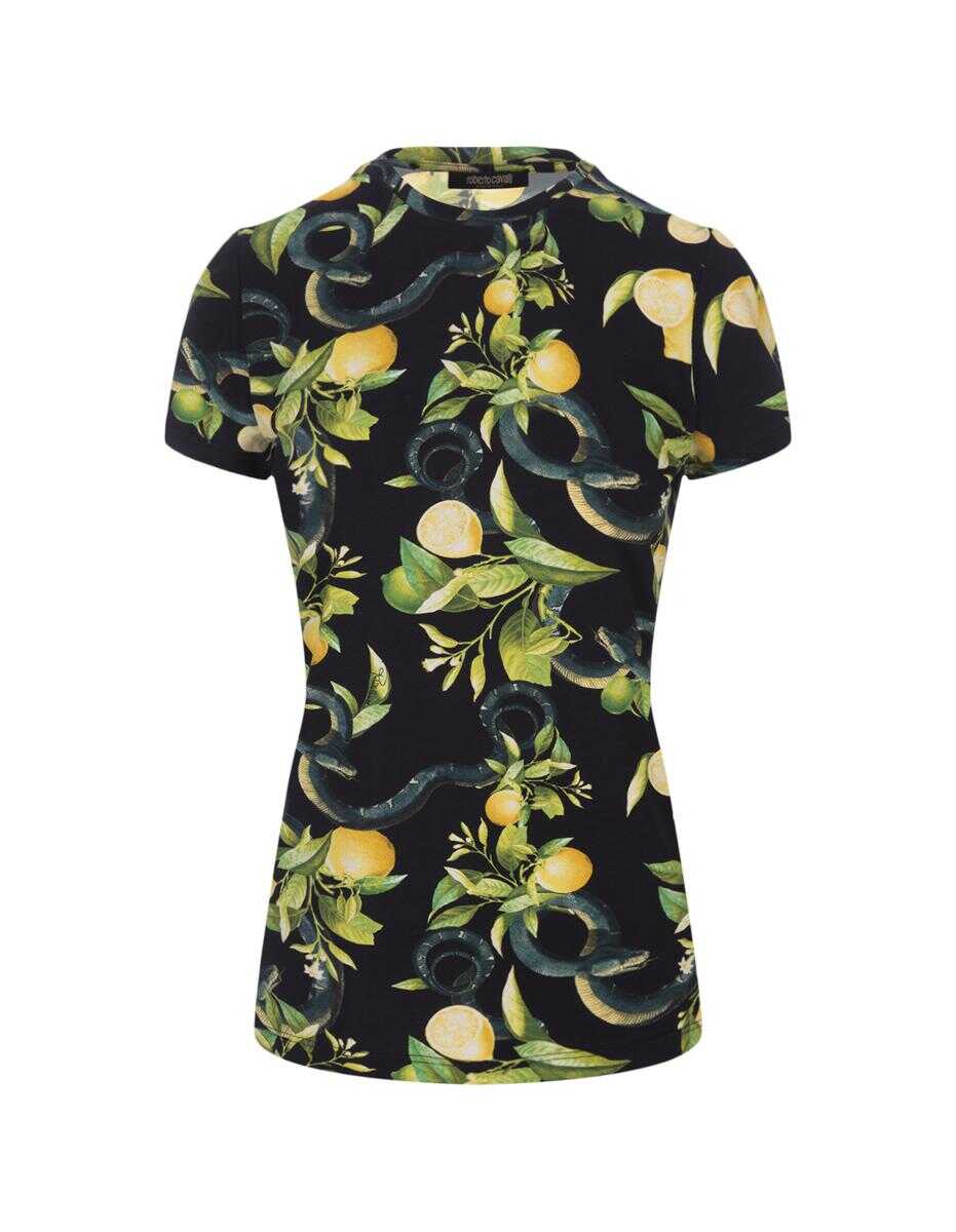 Roberto Cavalli ROBERTO CAVALLI T-Shirt with Lemons Print BLACK