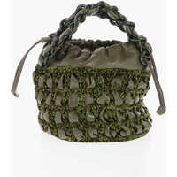 Genti de umar Braided Fabric And Leather Cass Bucket Bag Femei