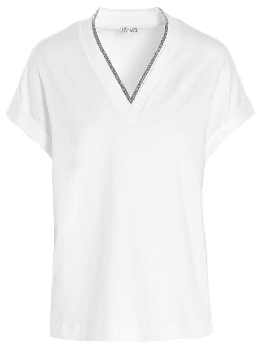 Brunello Cucinelli BRUNELLO CUCINELLI ‘Monile’ jersey T-shirt WHITE