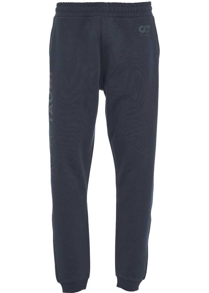 ALPHA TAURI Joggers with logo lettering Blue