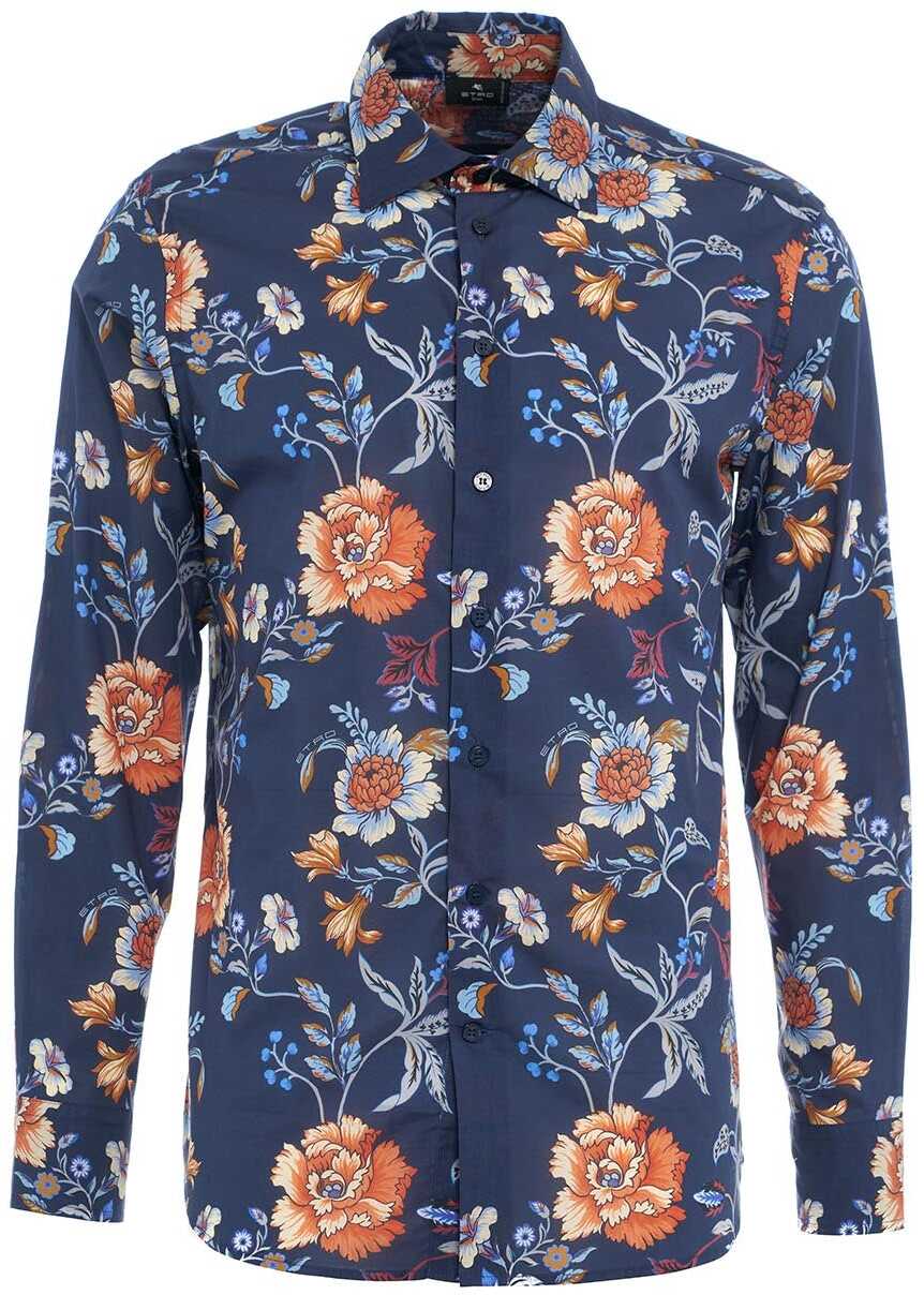 ETRO Shirt with floral print Blue