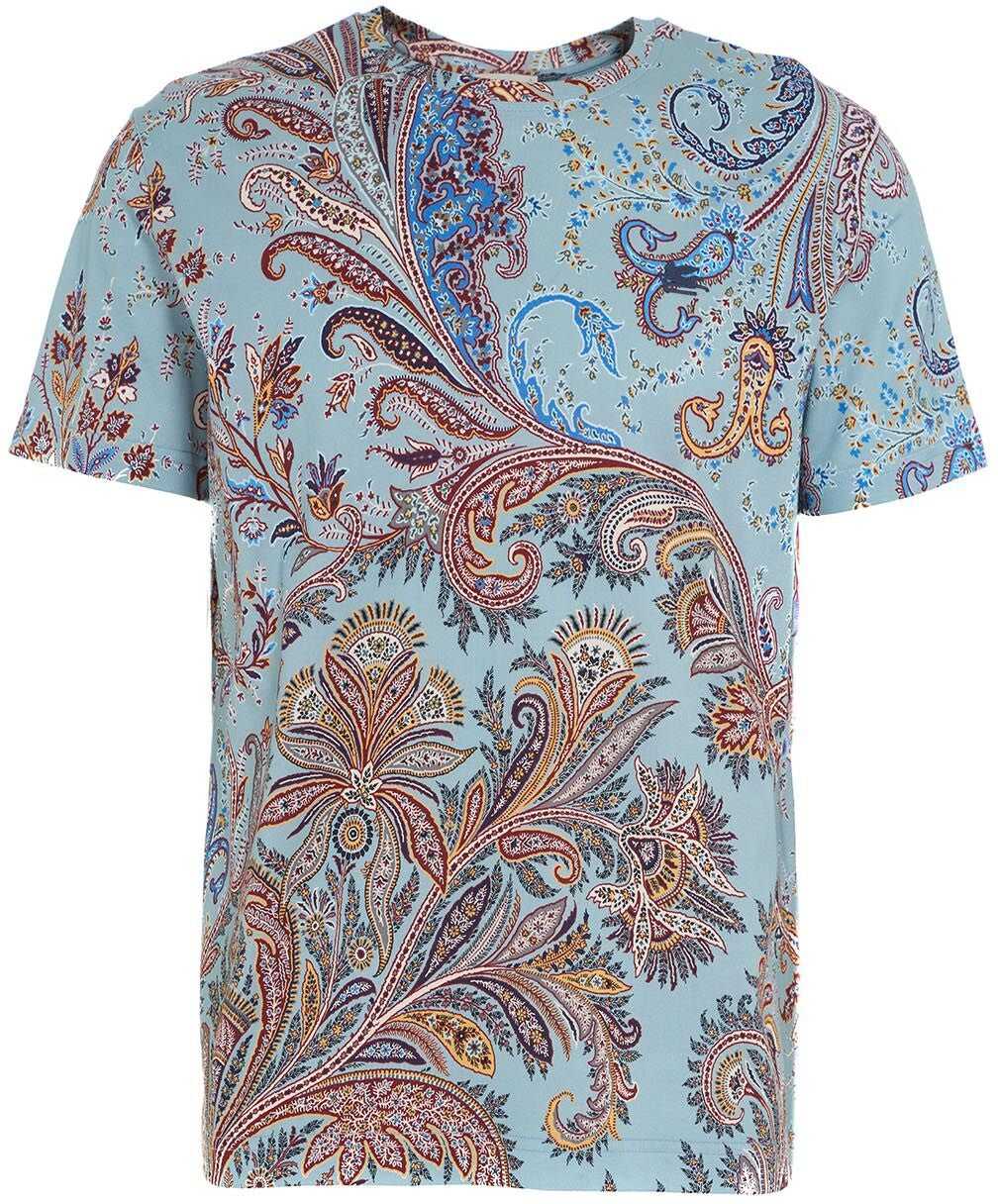 ETRO T-shirt with paisley print Blue