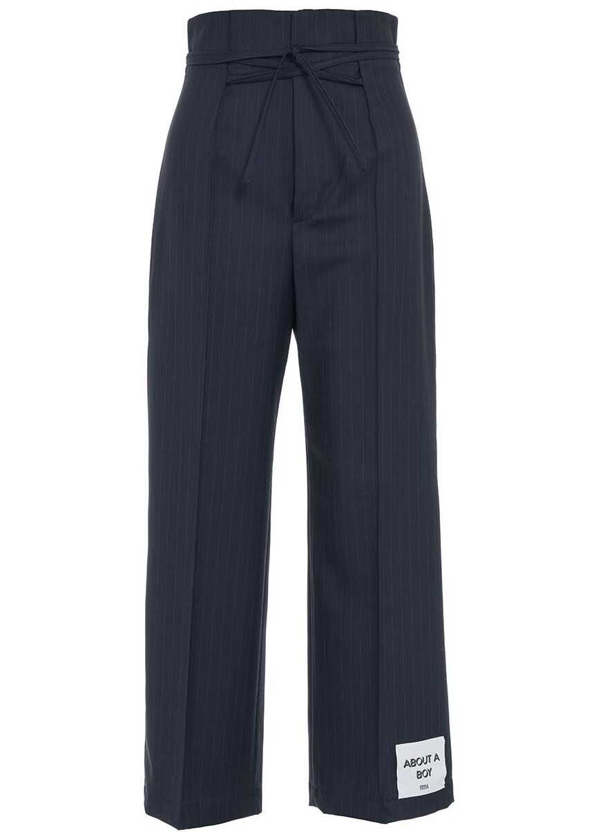 Erika Cavallini Pinstripe trousers Blue