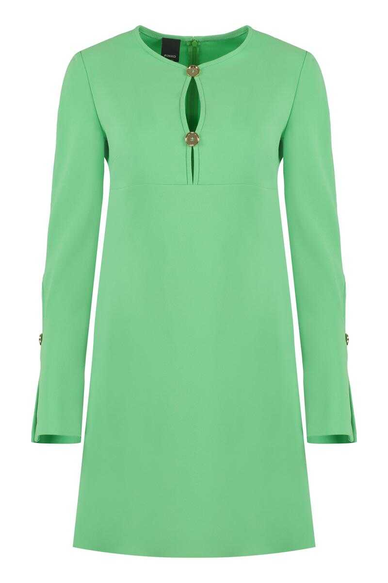 Pinko PINKO AQUARIOS CREPE DRESS GREEN