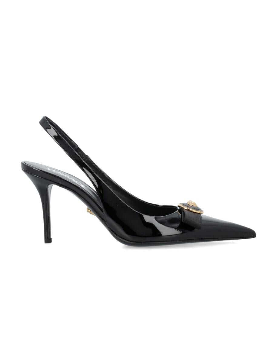 Versace VERSACE Gianni Ribbon mid slingback pumps BLACK