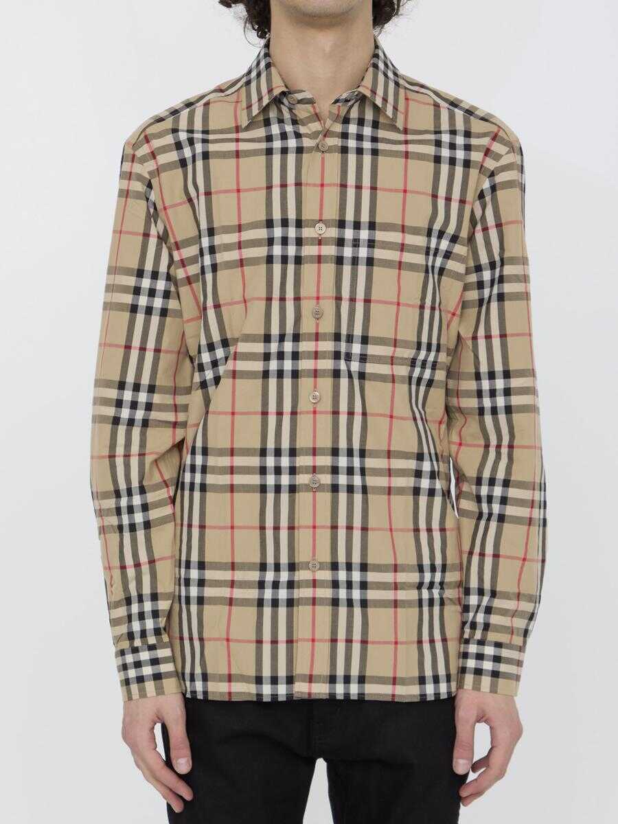 Burberry Check cotton shirt BEIGE