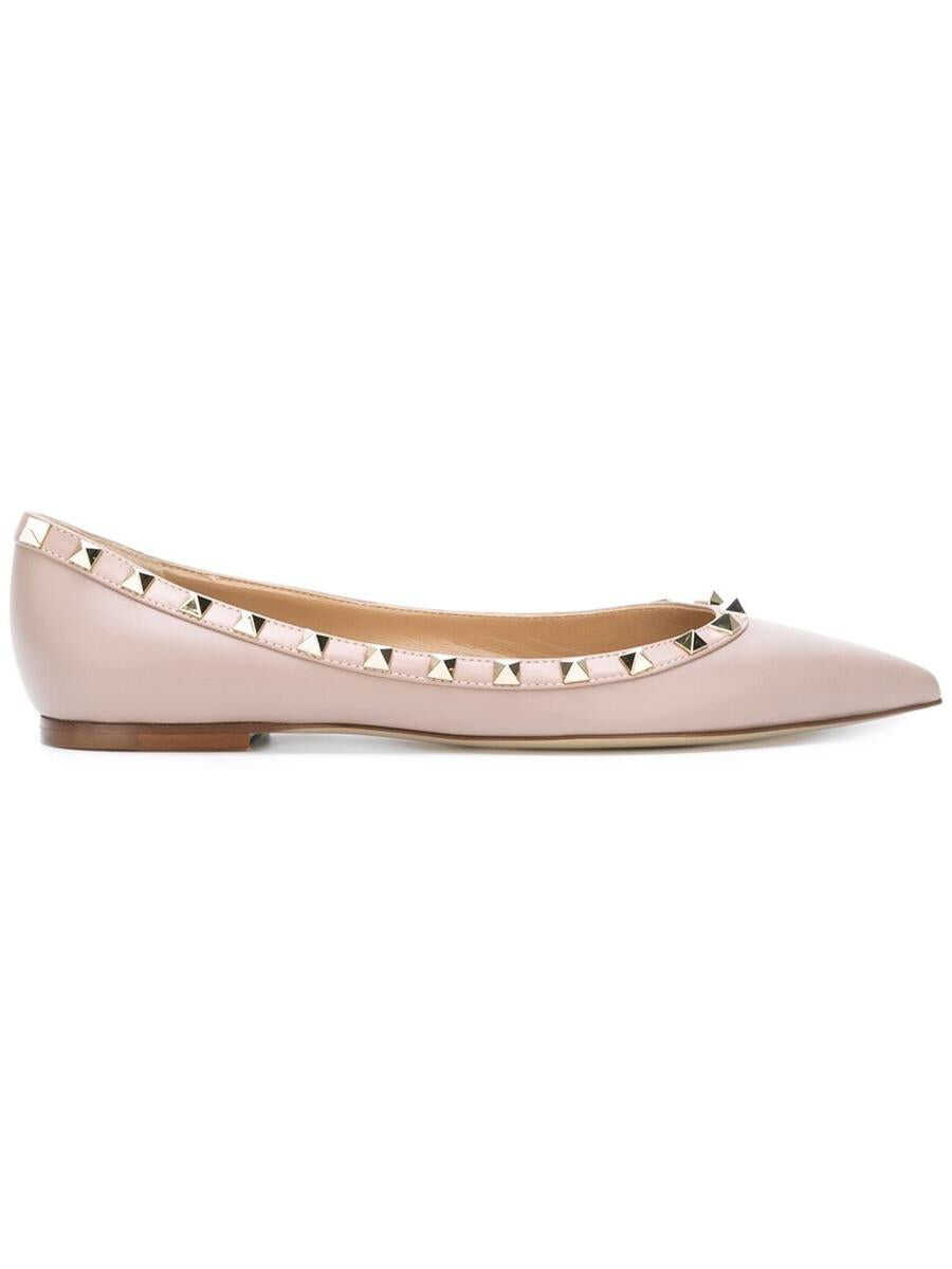 Valentino Garavani VALENTINO GARAVANI Rockstud leather ballet flats POWDER