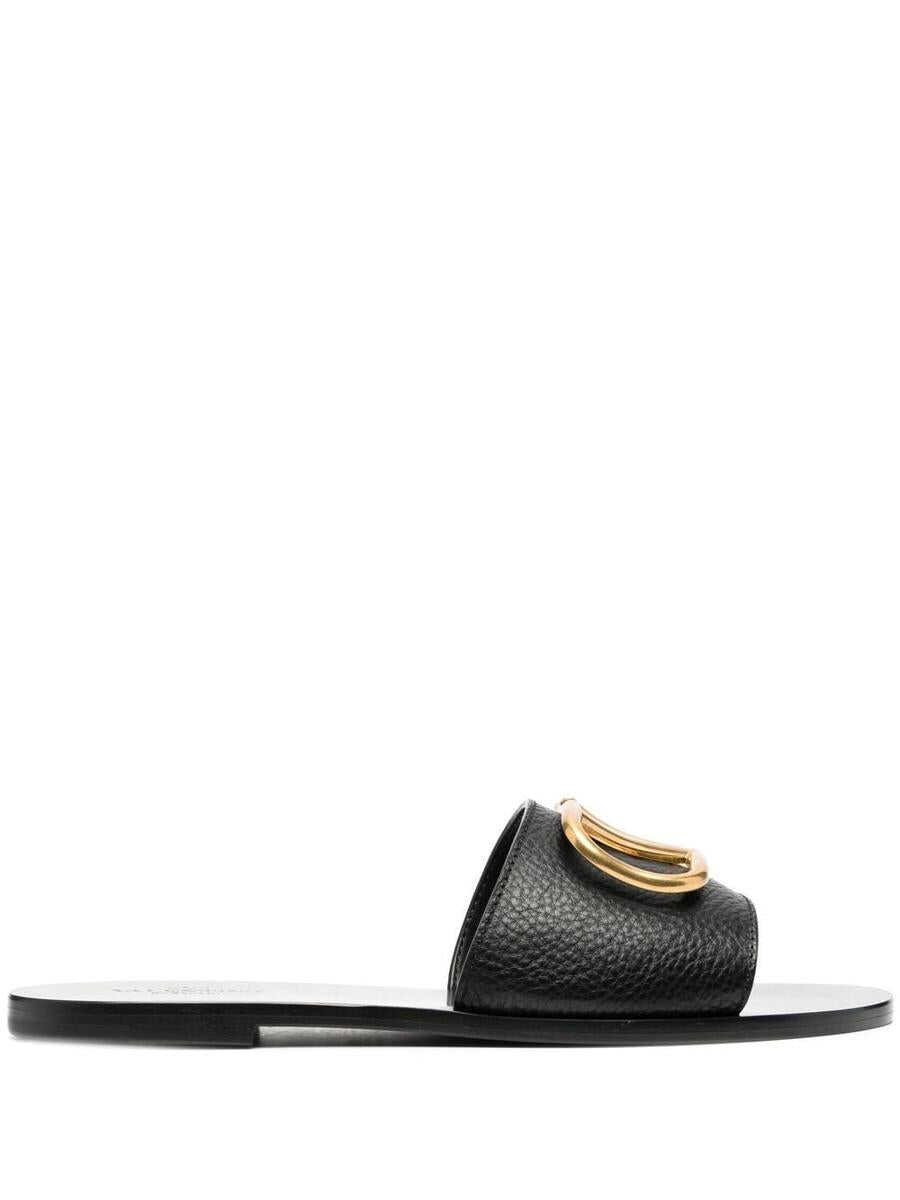 Valentino Garavani VALENTINO GARAVANI VLogo Signature leather sandals BLACK