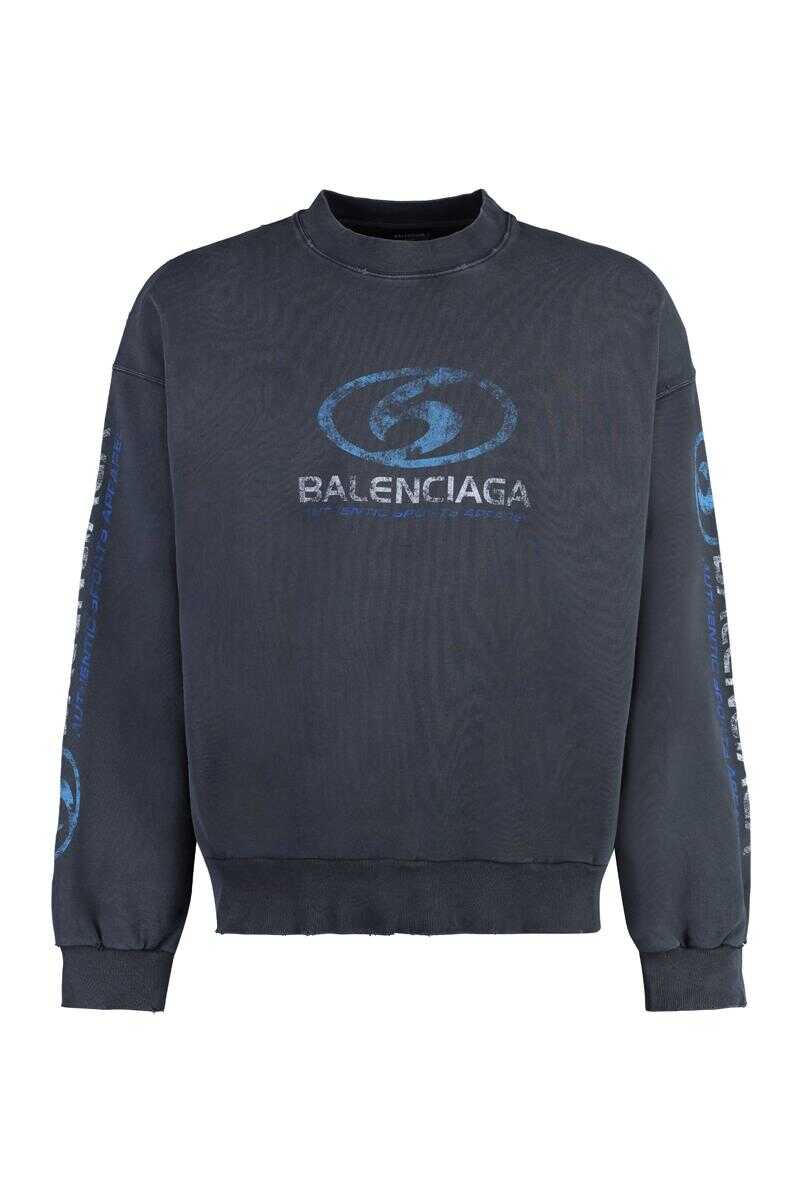 Balenciaga BALENCIAGA COTTON CREW-NECK SWEATSHIRT BLACK