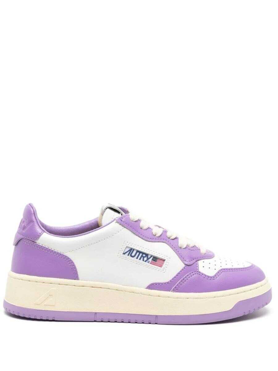 AUTRY AUTRY MEDAL LEATHER SNEAKER PINK & PURPLE