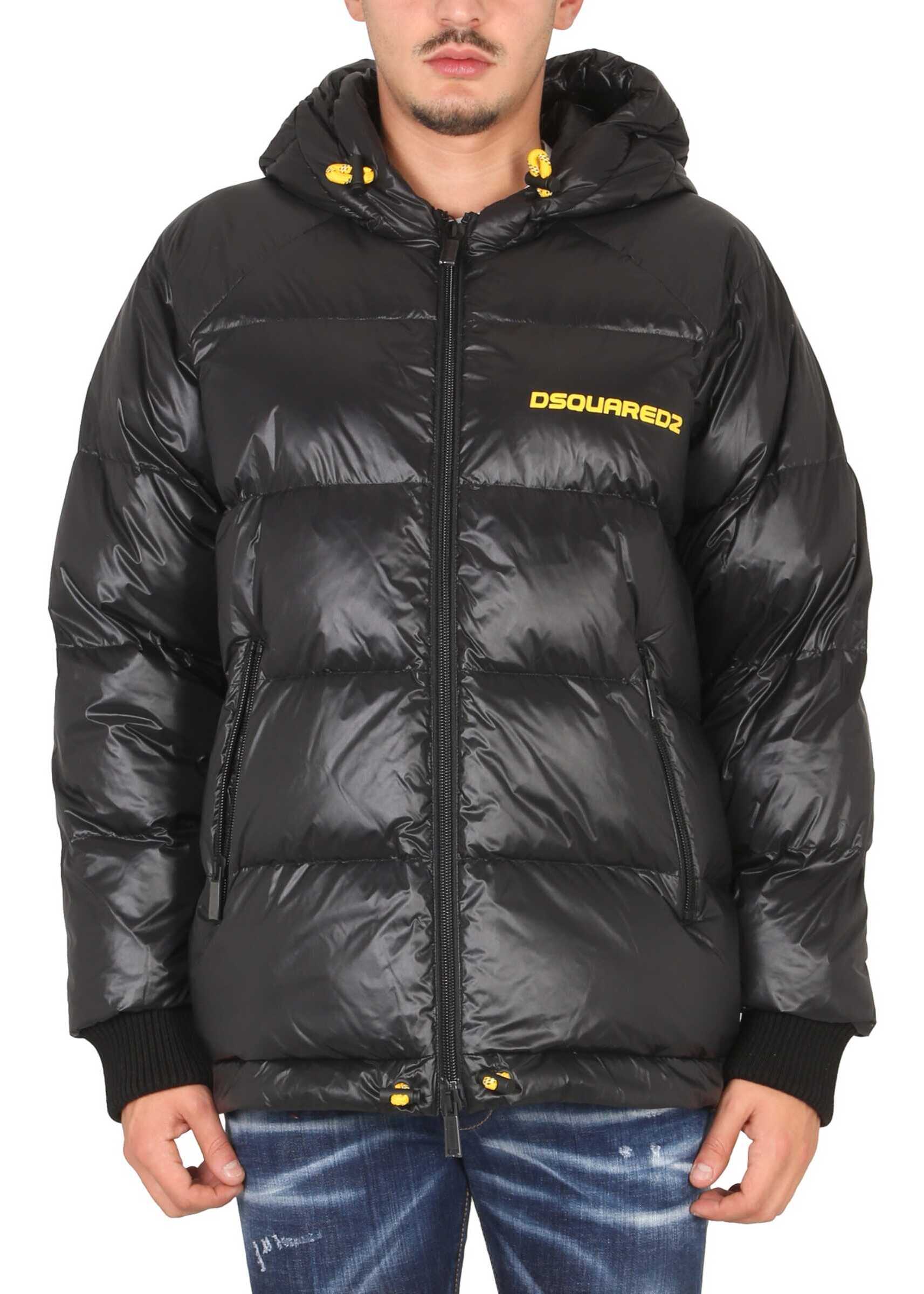 DSQUARED2 Down Jacket With Logo Print* BLACK