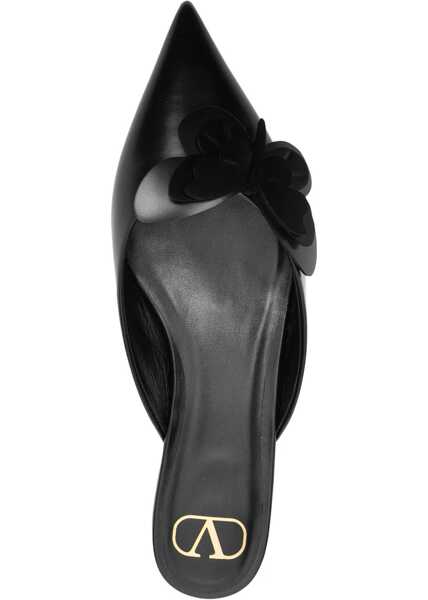 Balerini ascutiti Valentino Garavani Flat Mules In Leather BLACK Femei (BM 12399318) 4